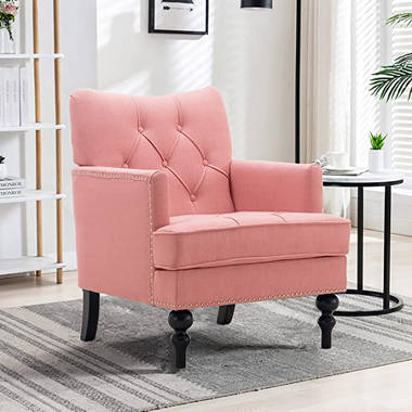 Pink discount tufted armchair